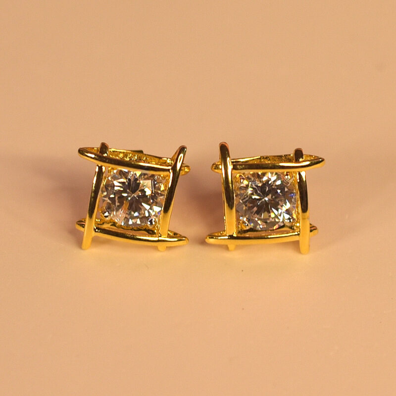 Square Solitaire Earring