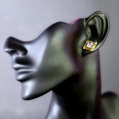 Square Solitaire Earring