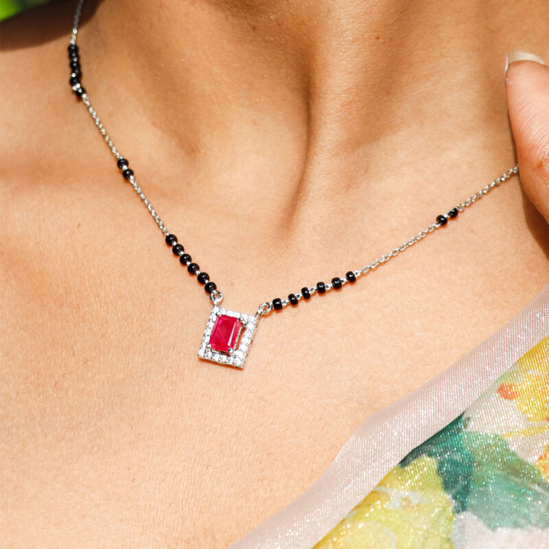 Square Cut Zircon Mangal Sutra - Image 2
