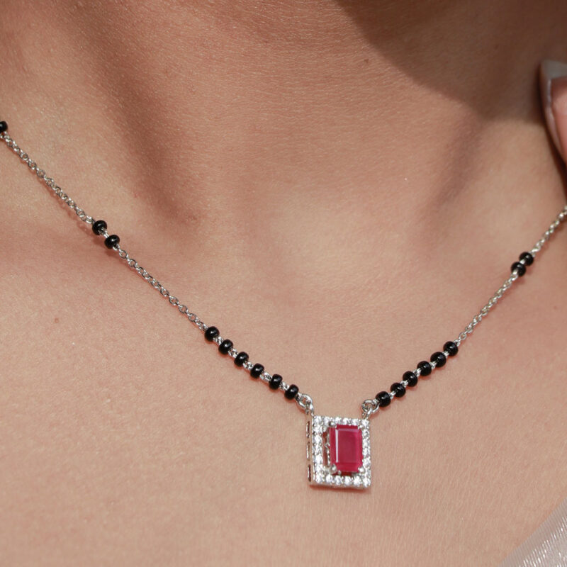 Square Cut Zircon Mangal Sutra - Image 3