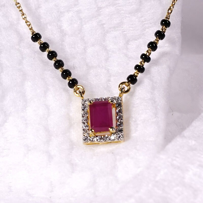 Square Cut Zircon Mangal Sutra