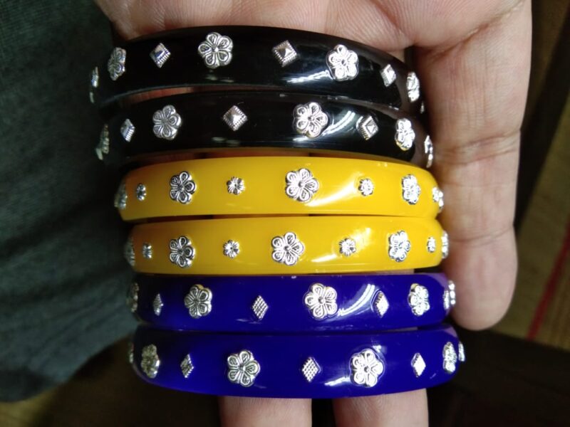 Buy Silverji Handmade Flower Pola Bangle Multi Colour