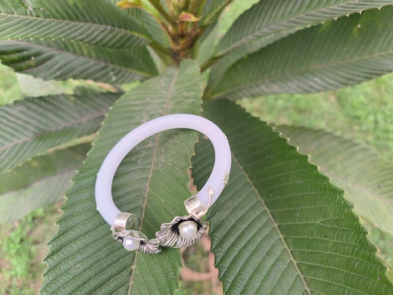 Buy Silverji Handmade Pearl pola with Lotus Shape ( One Piece ) - Image 6