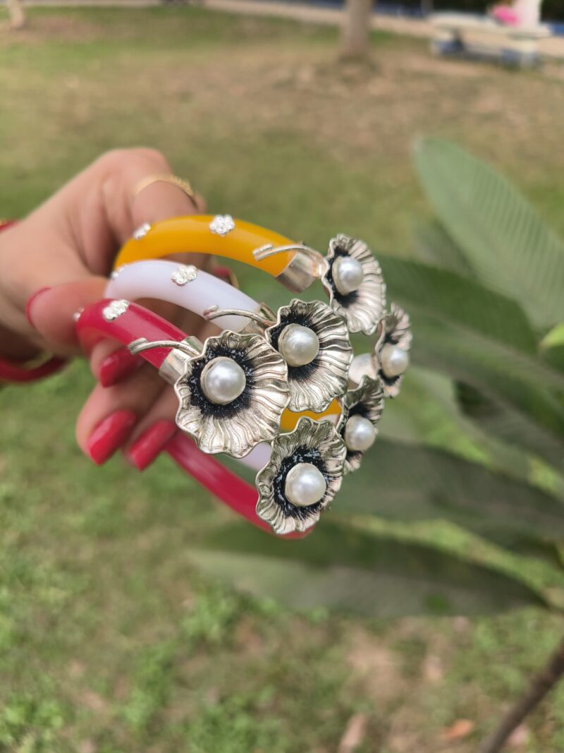 Buy Silverji Handmade Pearl pola with Lotus Shape ( One Piece )