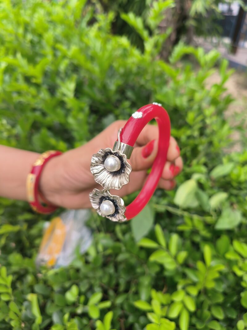Buy Silverji Handmade Pearl pola with Lotus Shape ( One Piece ) - Image 7