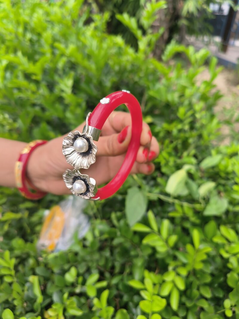 Buy Silverji Handmade Pearl pola with Lotus Shape ( One Piece ) - Image 8