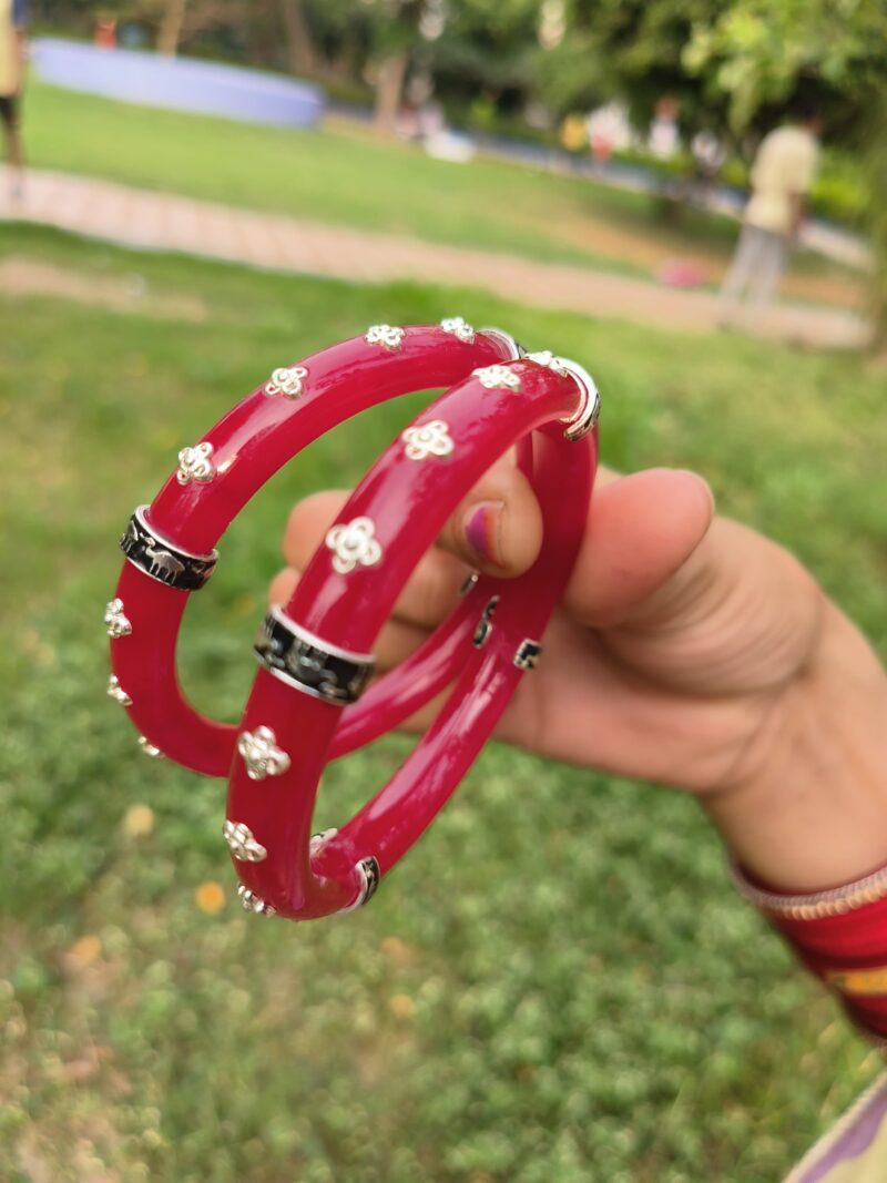 Buy Silverji Handmade Red pola with Flowers printed ( One Piece )