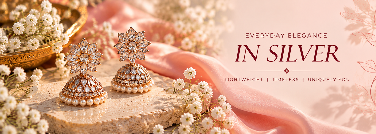 Everyday Elegance Silver Jhumka Earrings