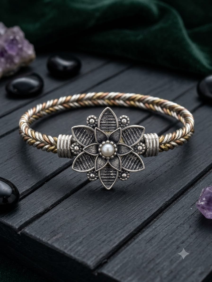 Petal Bloom Braided Bracelet | 92.5 Pure Sterling Silver