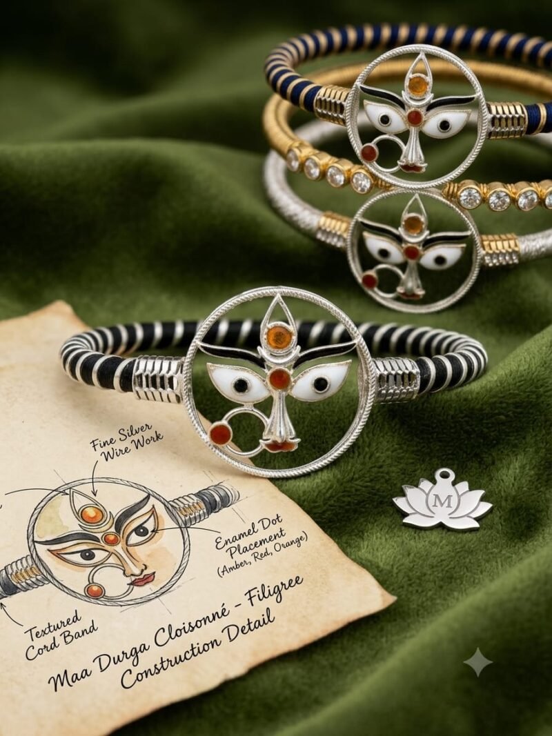 Maa Durga Face Motif Bracelet | 92.5 Pure Sterling Silver