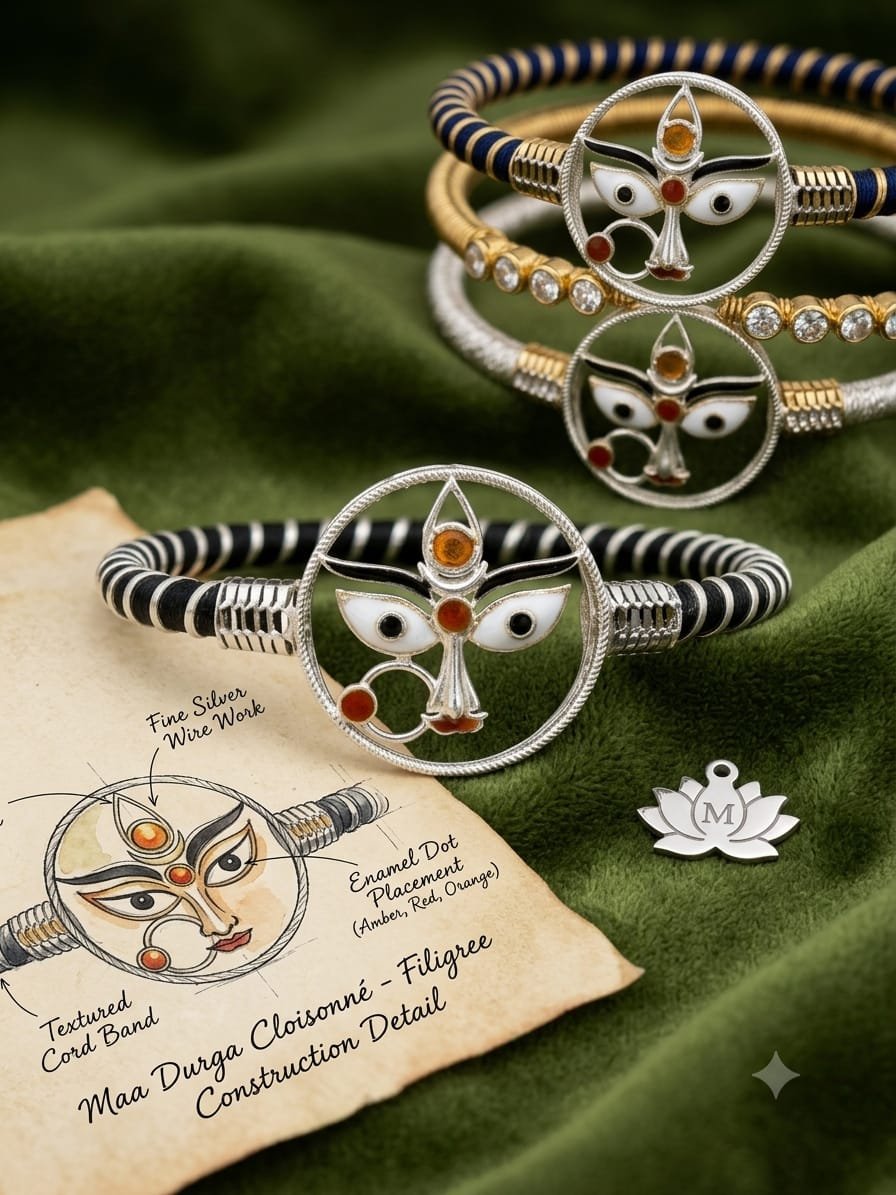Maa Durga Face Motif Bracelet | 92.5 Pure Sterling Silver