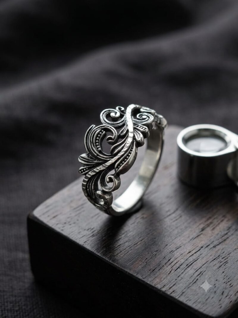 Paisley Scroll Statement Ring | 92.5 Pure Sterling Silver