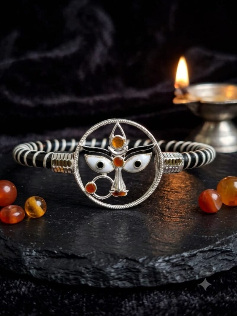 Trinetra Devi Round Motif Bracelet | 92.5 Pure Sterling Silver