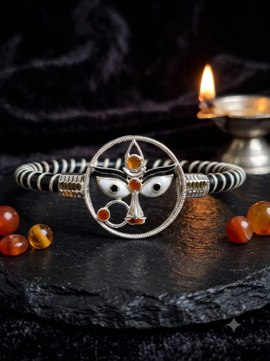 Trinetra Devi Round Motif Bracelet | 92.5 Pure Sterling Silver