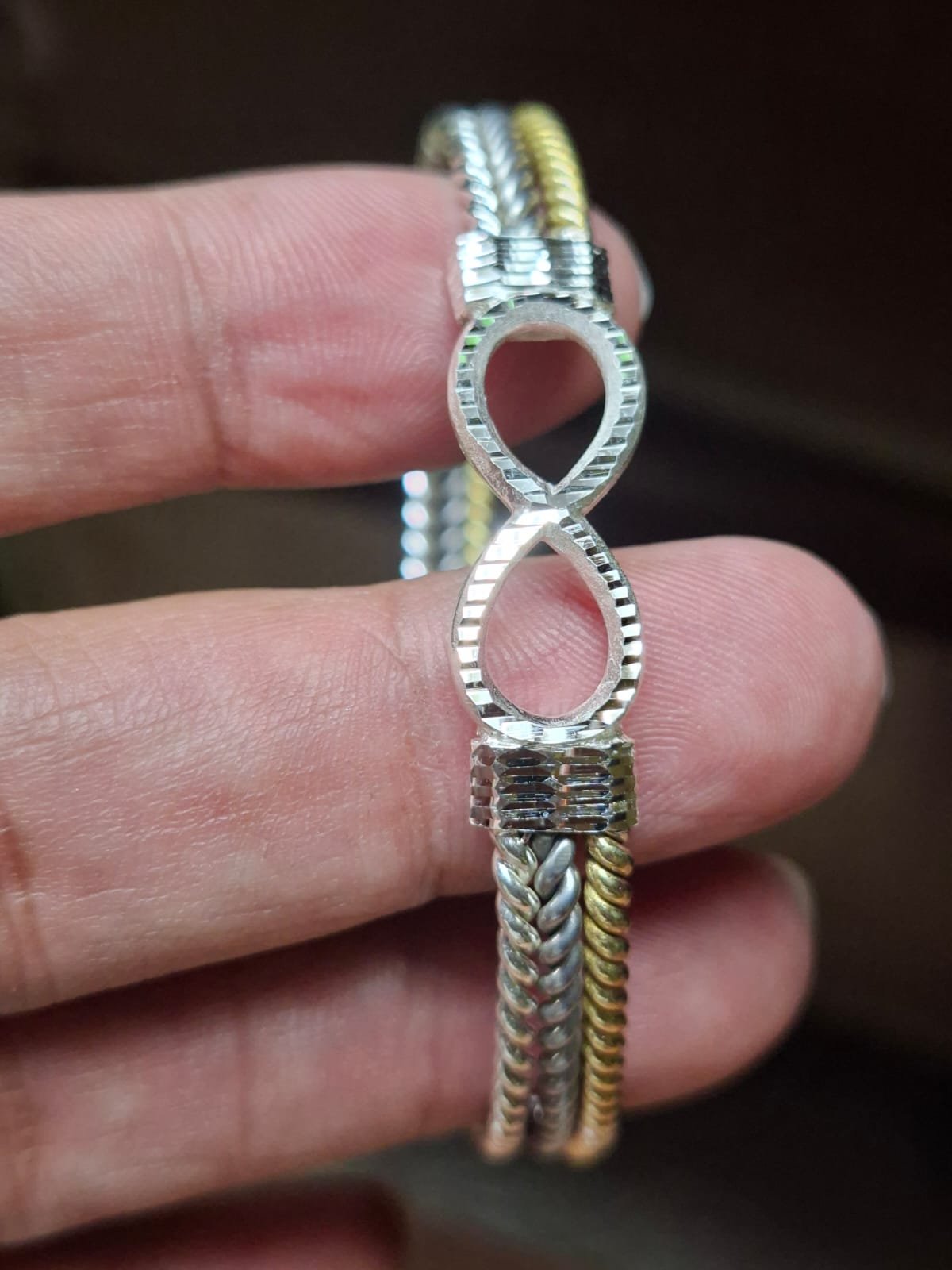 Infinity Two-Tone Twisted Bracelet | 92.5 Pure Sterling Silver